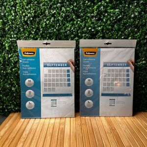 New LOT of 2 Fellowes Self-Adhesive 3 mil Laminating Sheets 9" x 12" 10/Pack